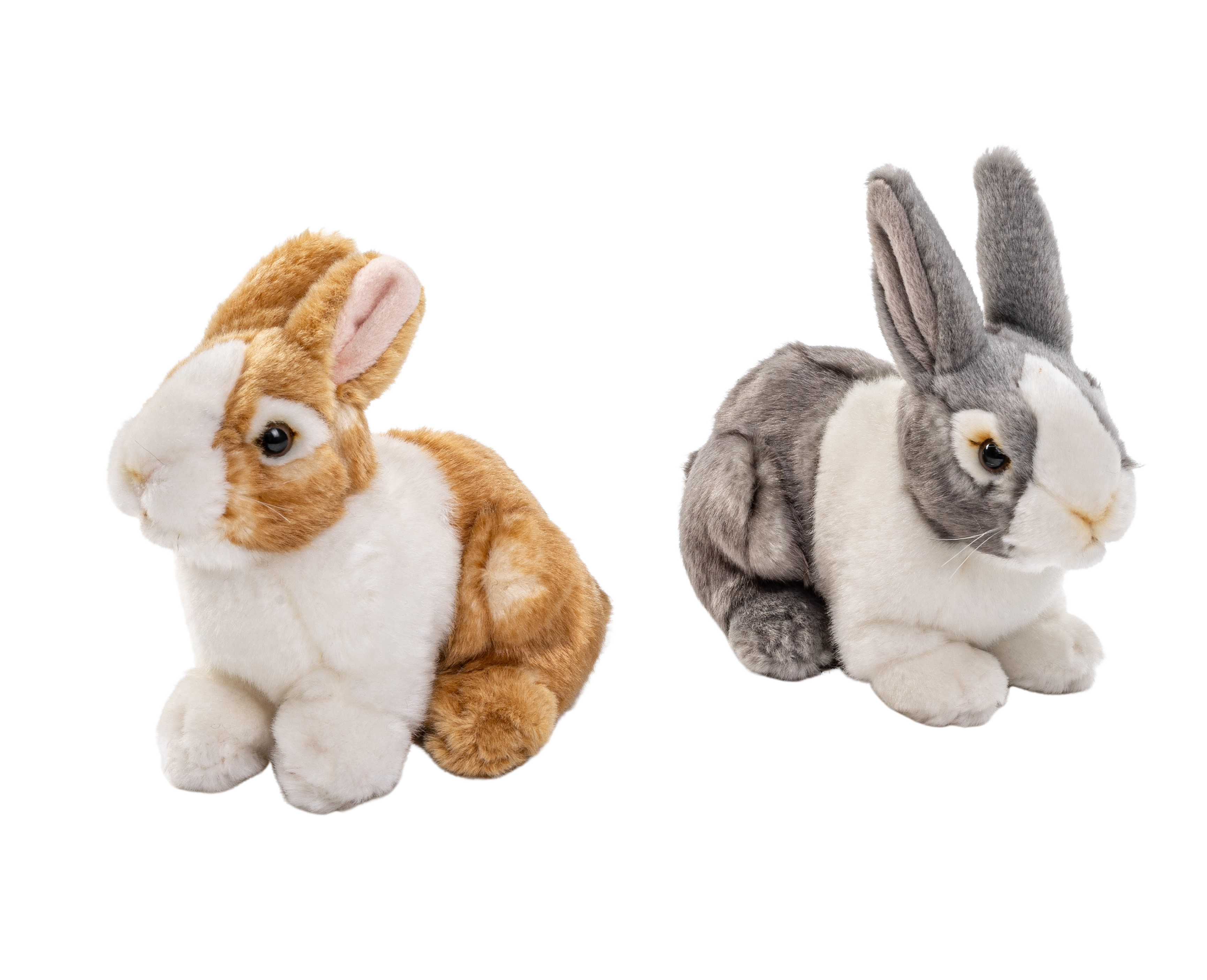Kaninchen, sitzend - Braun-Weiß ODER Grau-Weiß - 20 cm (Länge) 